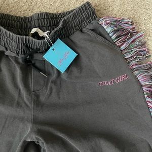 MINA MONROE FRINGE SWEATPANTS